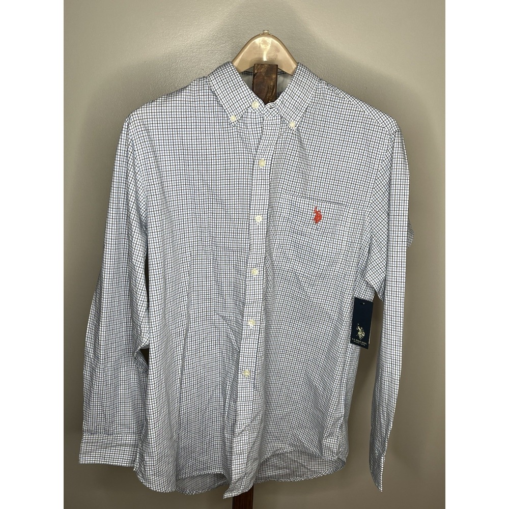 Polo Ralph Lauren Mens Classic Fit Button Down Dress Shirt Blue Size Large NWTs